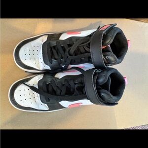 Kids High-Top Sneakers - Black, White, and Pink